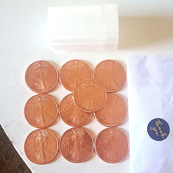 (Set of 10) copper round set bundle of .999 fine copper precious Metals - Picture 2 of 3